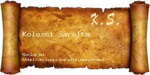 Kolozsi Sarolta névjegykártya