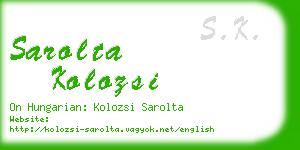 sarolta kolozsi business card